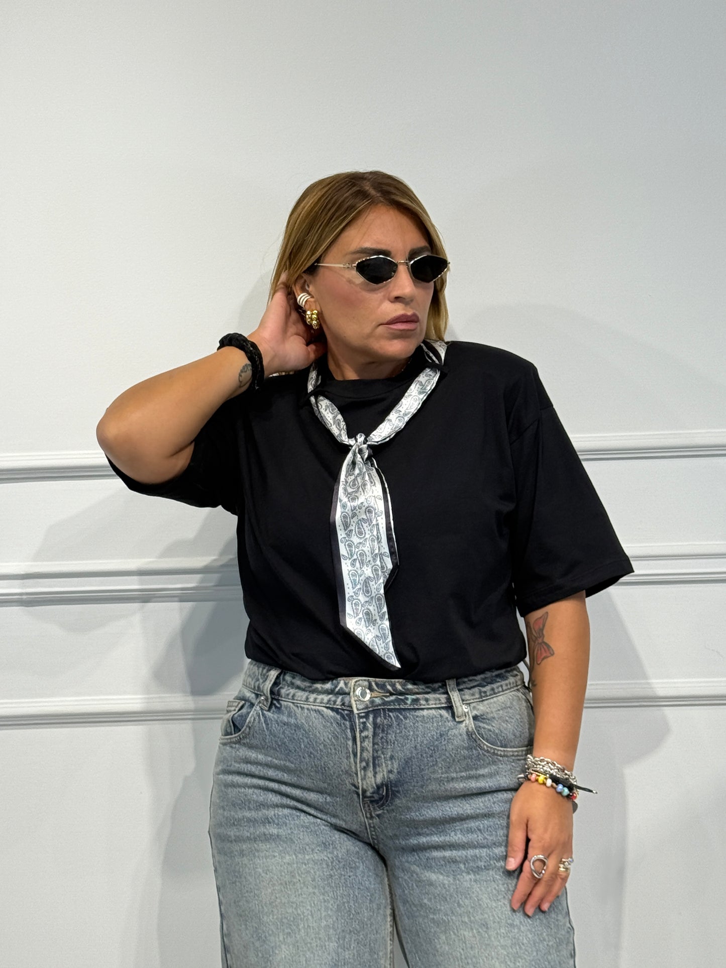 T shirt Foulard Nera