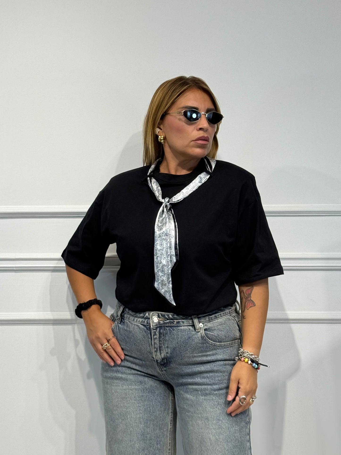 T shirt Foulard Nera