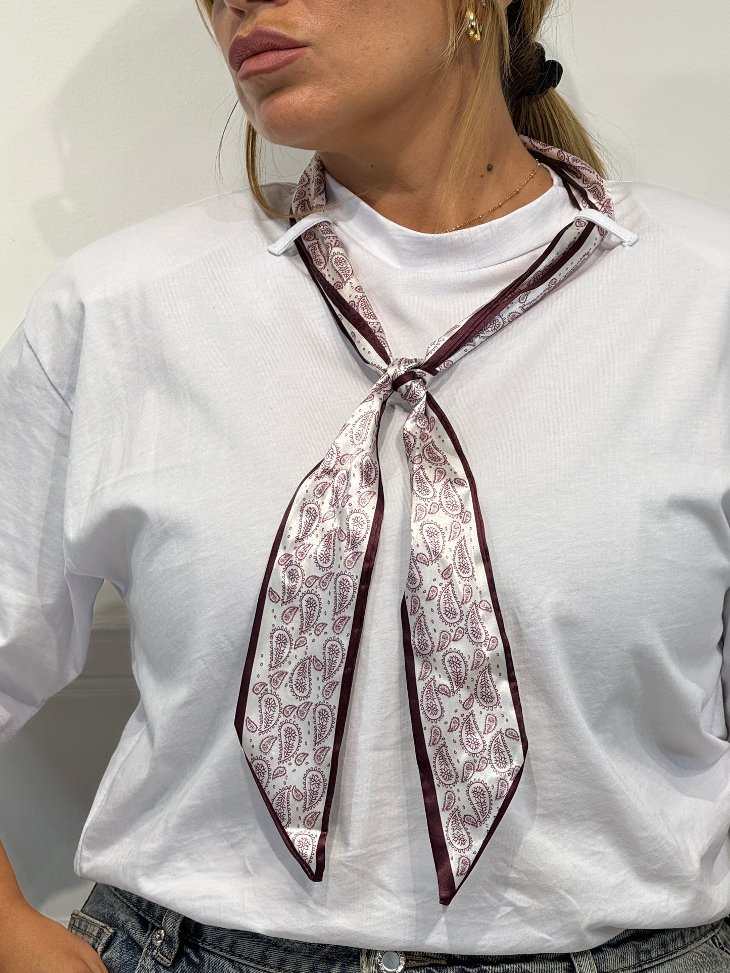 T shirt Foulard Bianca