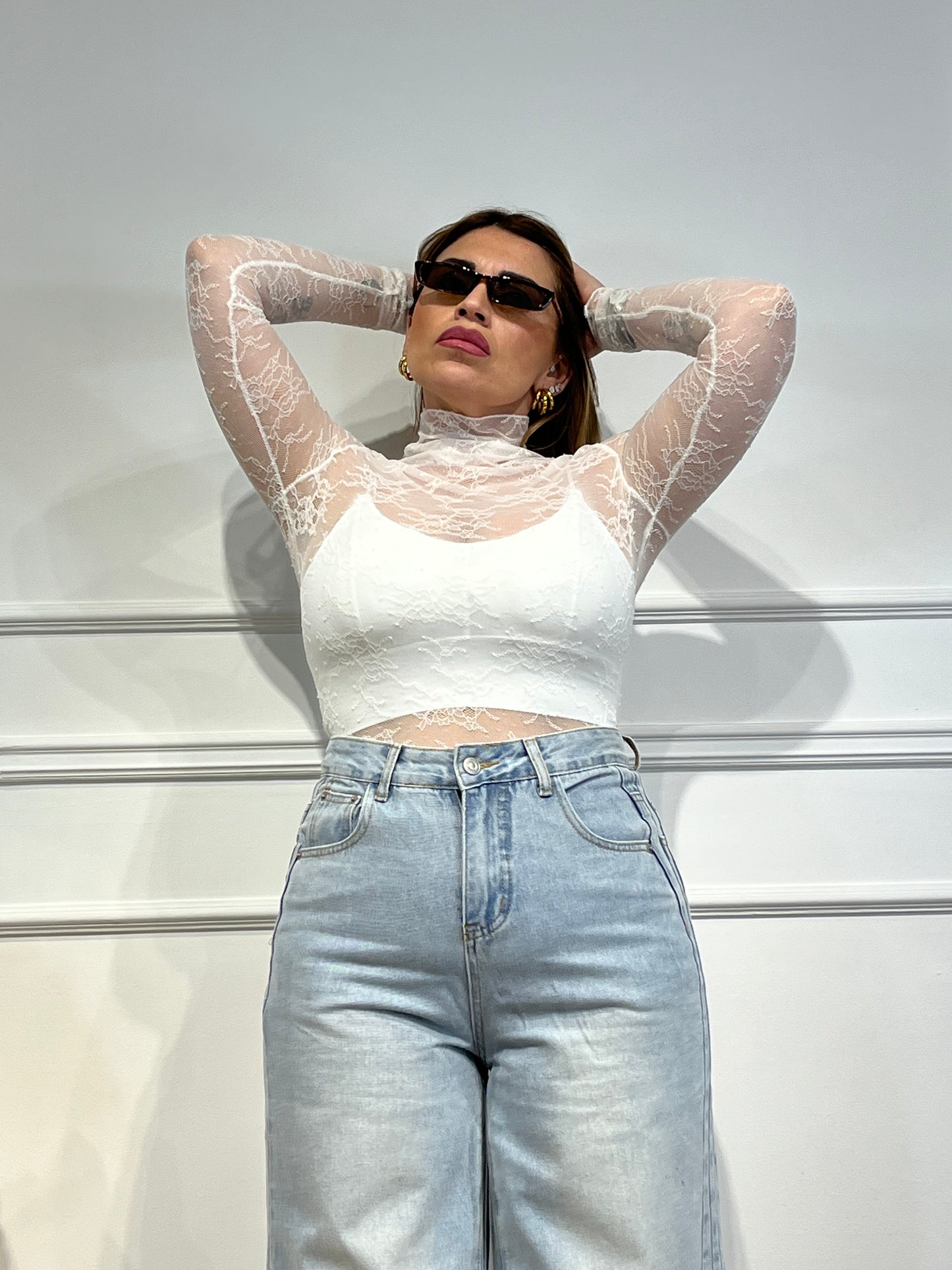 Maglia Macramè Bianca