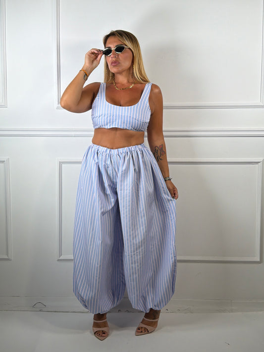 Coordinato Righe Azzurro