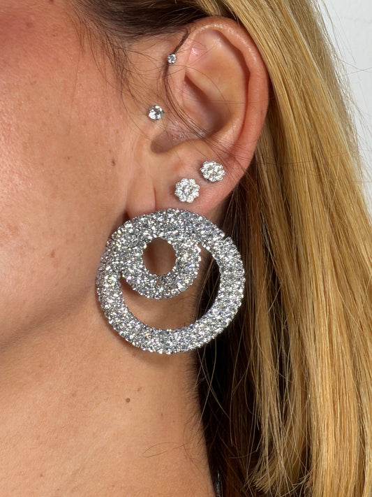 Orecchino Spirale strass