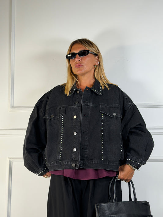 Giacca Denim Borchie Curvy
