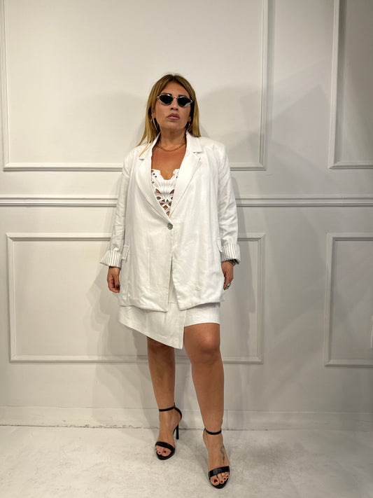 Tailleur Lino CURVY Bianco
