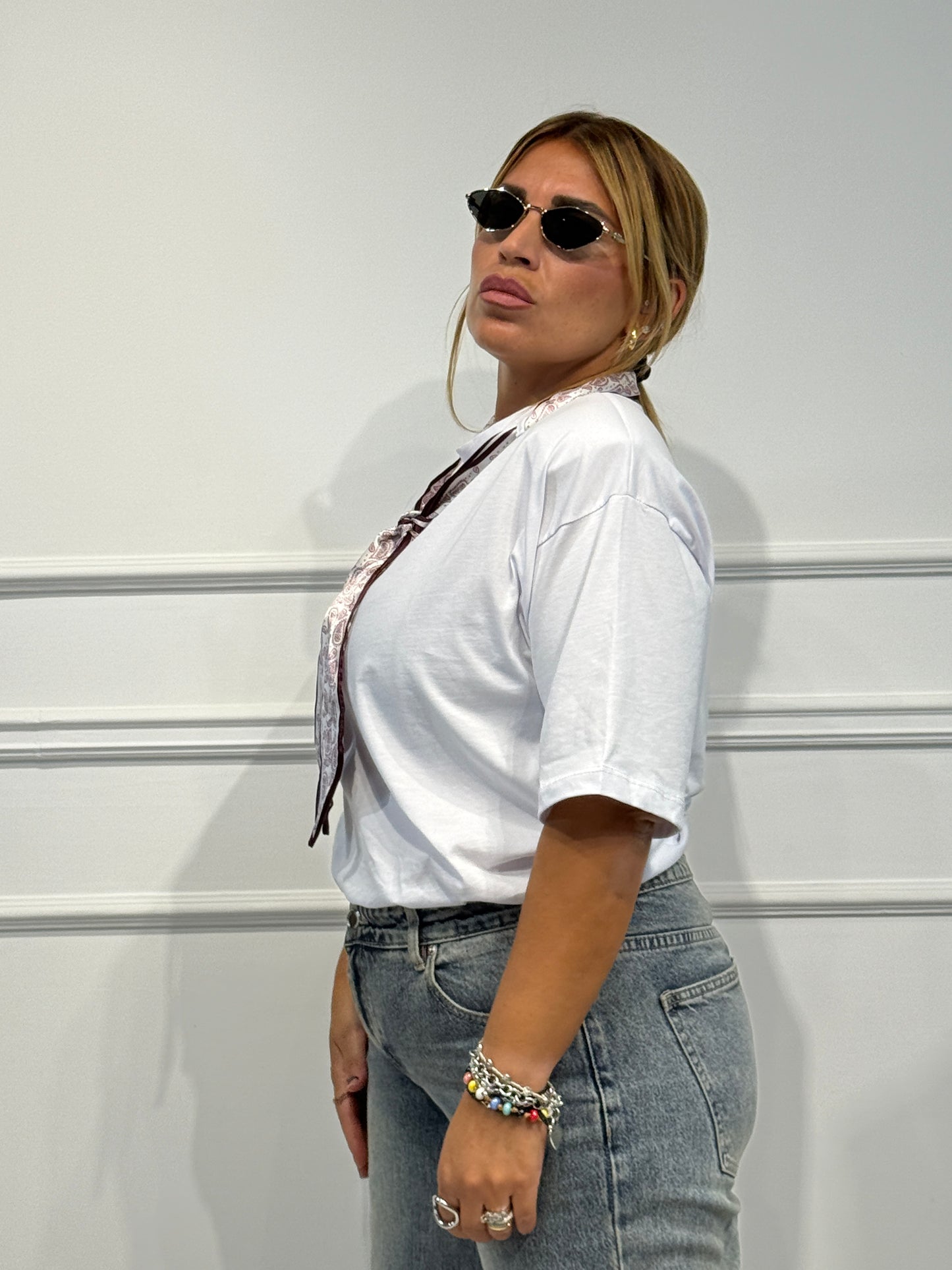 T shirt Foulard Bianca