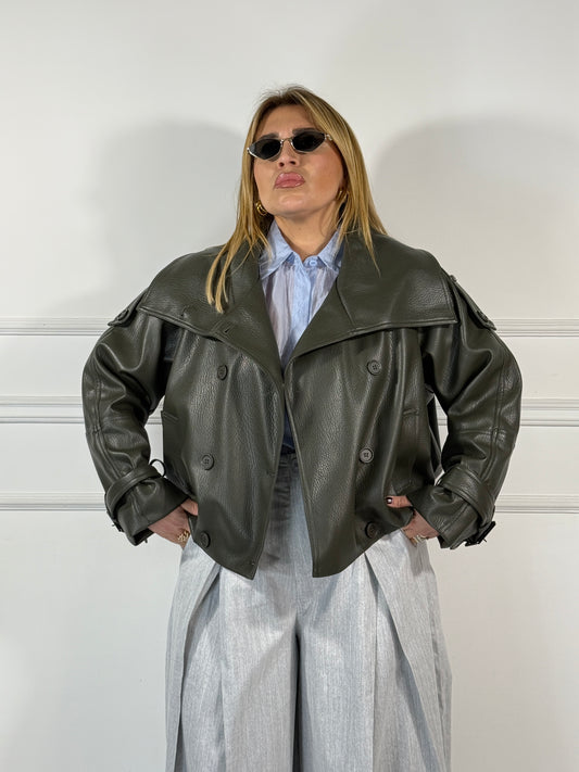 Giubbino  Ecopelle Verde