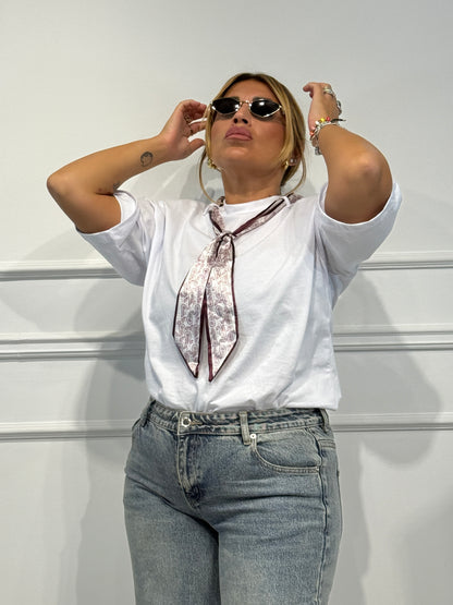 T shirt Foulard Bianca