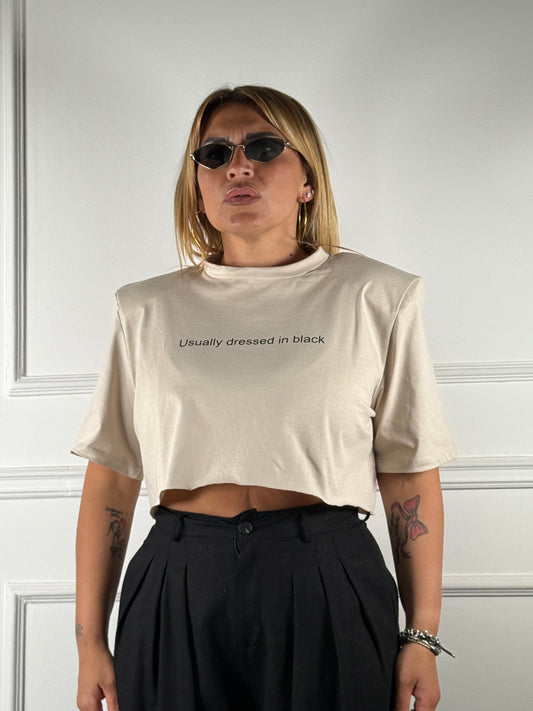 T-shirt Cropped Beige