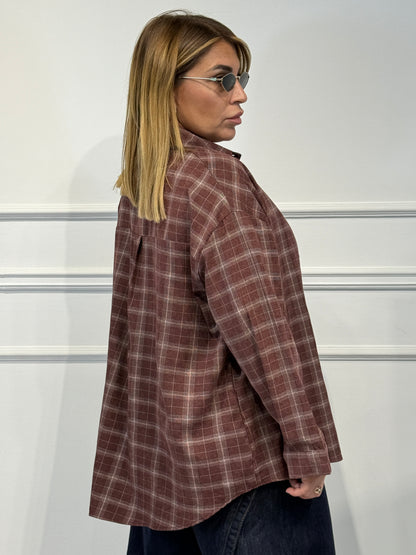 Camicia Check Bordeaux