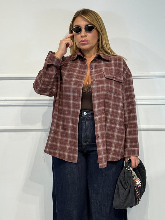 Camicia Check Bordeaux