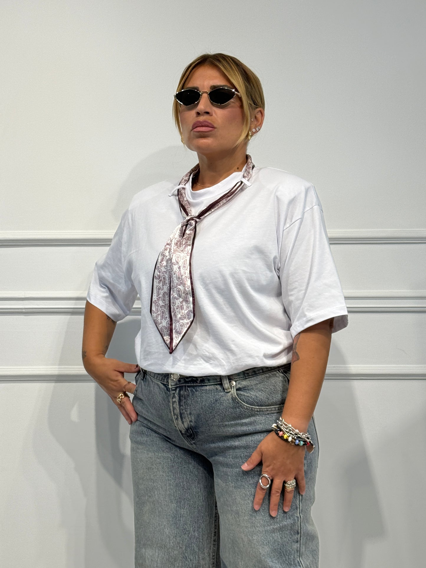 T shirt Foulard Bianca