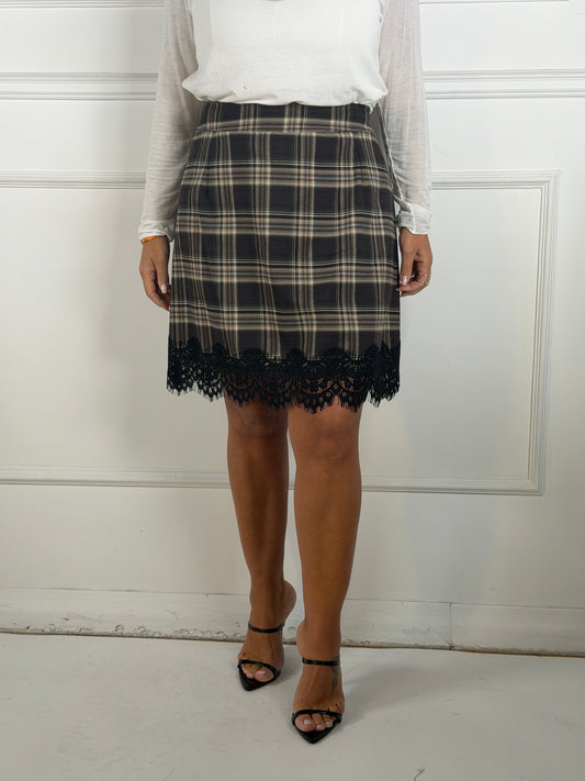Minigonna Quadri marrone CURVY