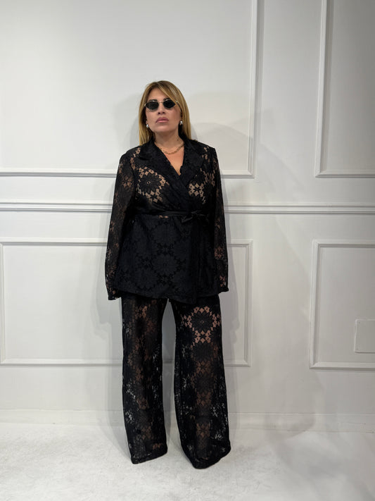 Tailleur Curvy Pizzo Nero