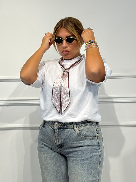 T shirt Foulard Bianca