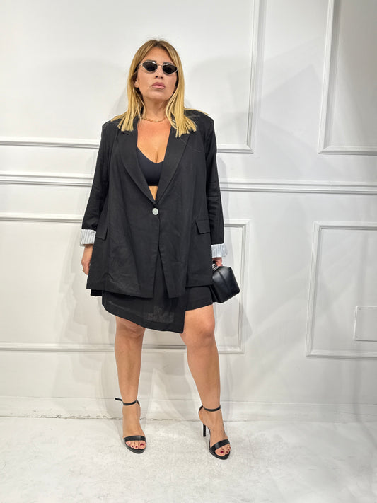 Tailleur Lino CURVY Nero