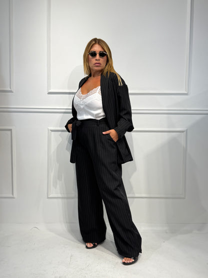 Coordinato CURVY Gessato Kim Nero