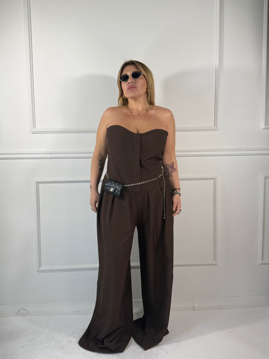 Jumpsuit Candy Curvy Marrone