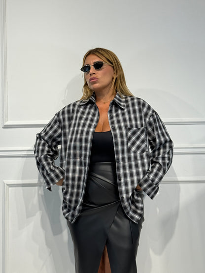 Camicia check nera