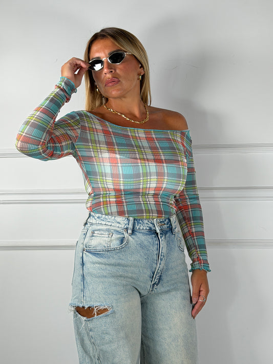 Maglia Check Semivelata