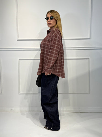 Camicia Check Bordeaux