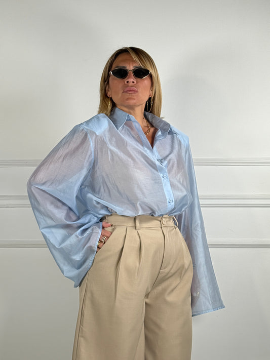 Camicia Velo Spallina Azzurra