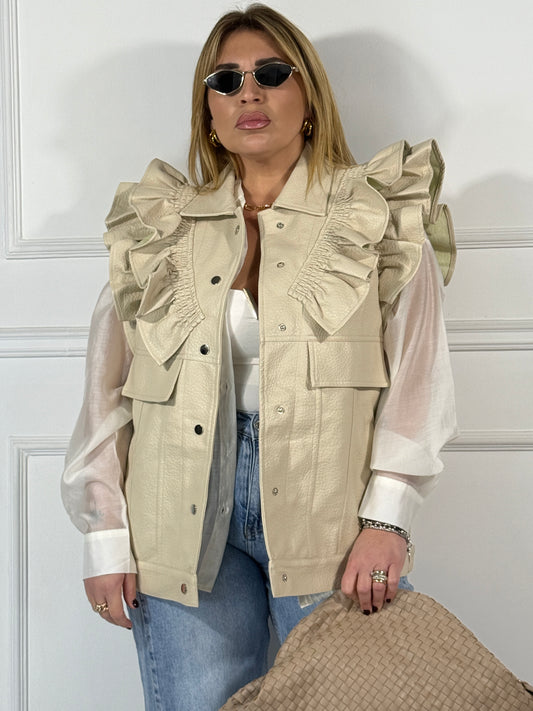 Gilet Ecopelle Beige