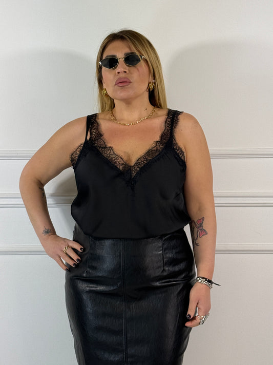 Top Raso e Pizzo Curvy