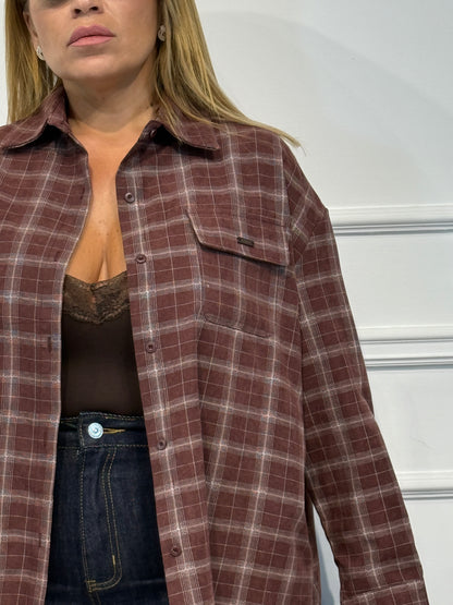 Camicia Check Bordeaux