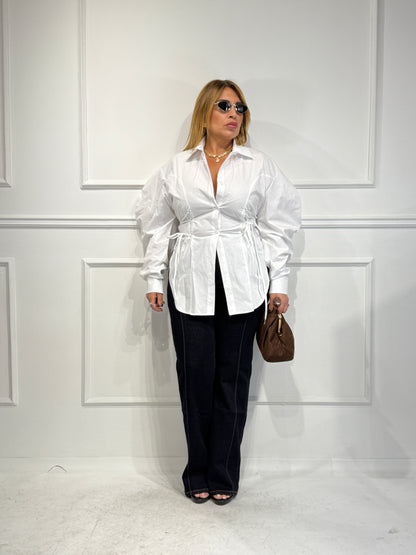 Camicia Stringhe Bianca