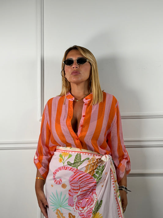 Camicia Riga Rosa Arancio