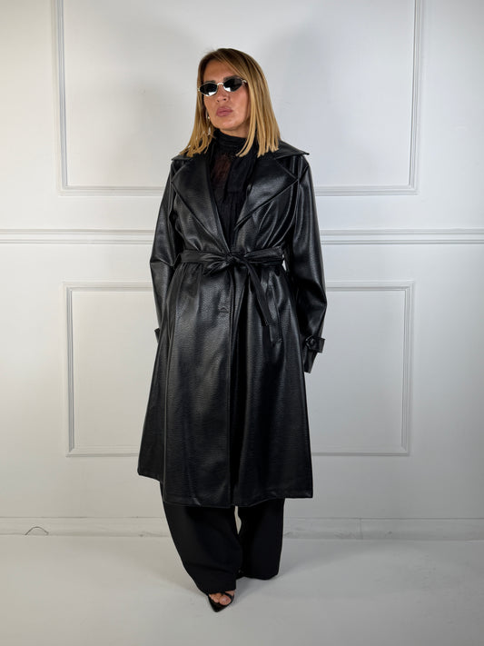 Trench Lungo Ecopelle  Curvy