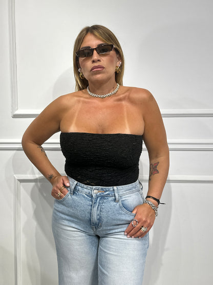 Body merletto a fascia