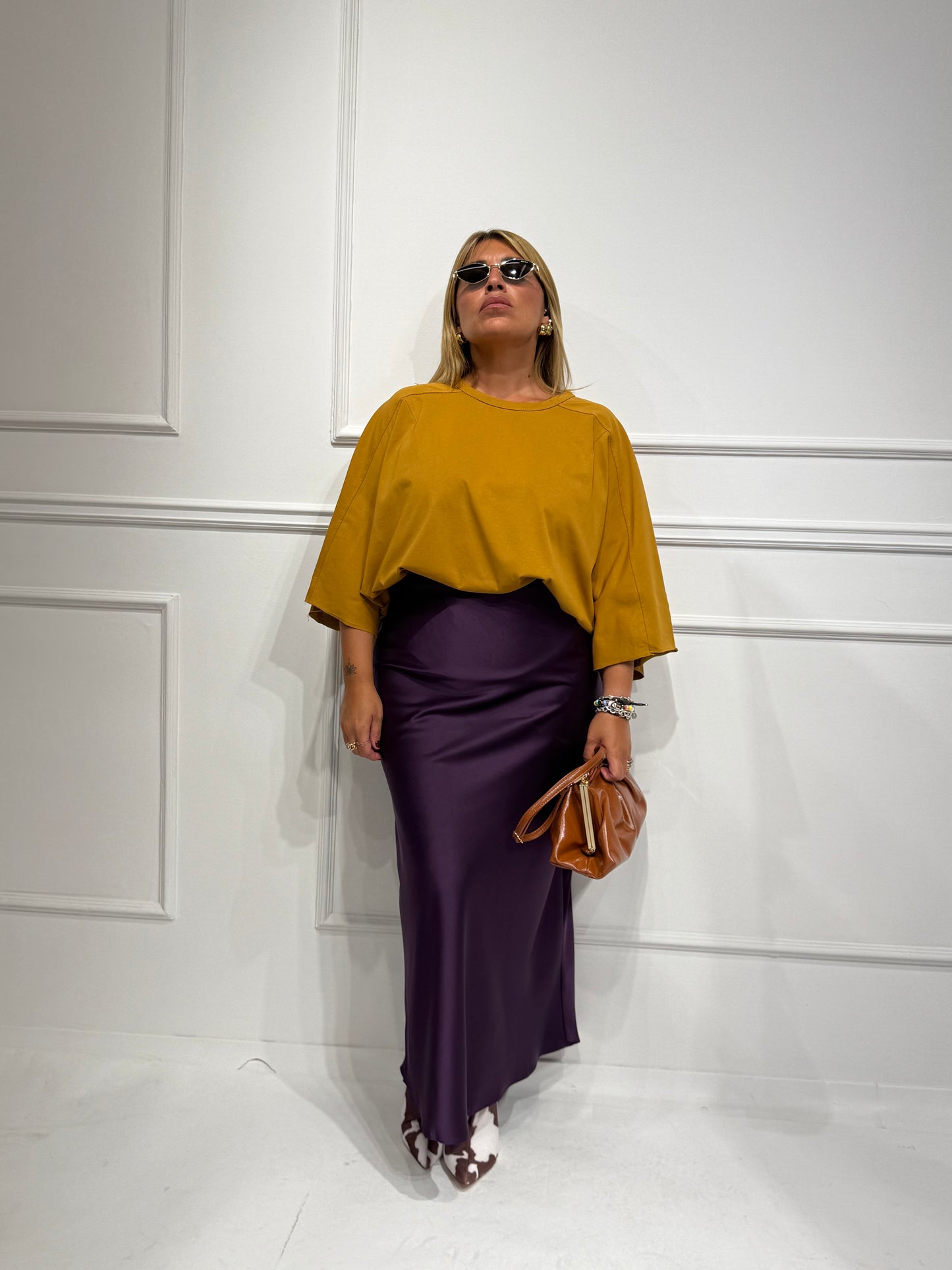 Maxi T-shirt Over Senape