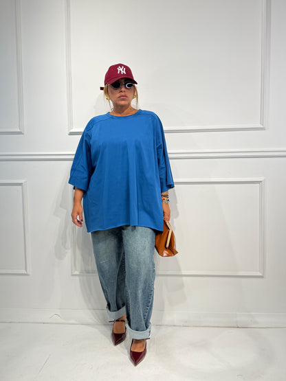 Maxi T-shirt Over Blu