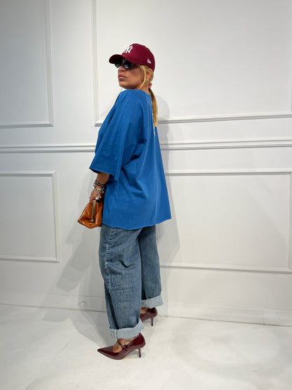 Maxi T-shirt Over Blu