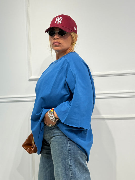 Maxi T-shirt Over Blu